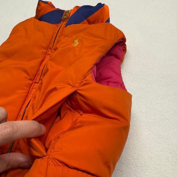 Ralph Lauren Toddler Girls 2T Reversible Down Filled Puffer Vest Pink/Orange - Picture 6 of 12